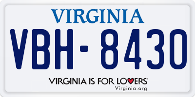 VA license plate VBH8430