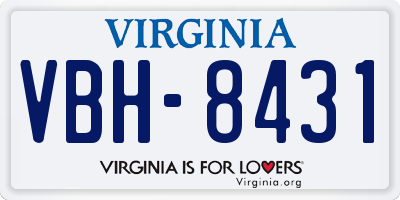 VA license plate VBH8431