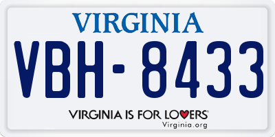 VA license plate VBH8433