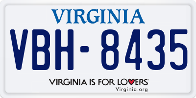 VA license plate VBH8435
