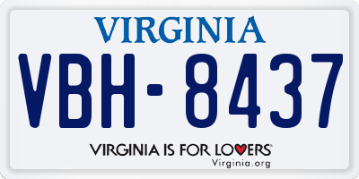 VA license plate VBH8437
