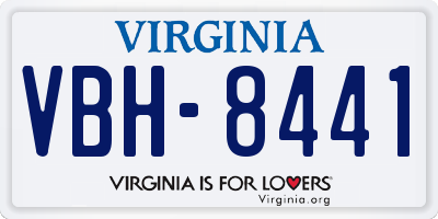 VA license plate VBH8441