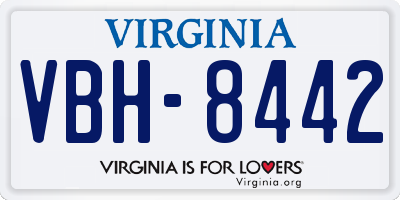 VA license plate VBH8442