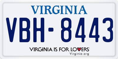 VA license plate VBH8443
