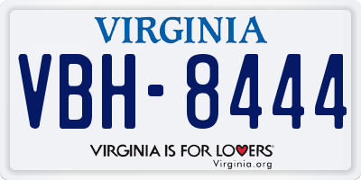 VA license plate VBH8444