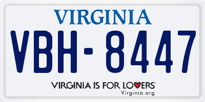 VA license plate VBH8447