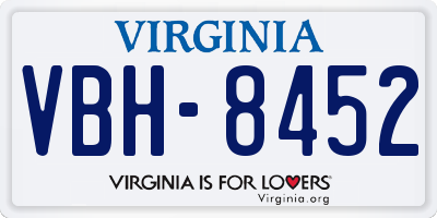 VA license plate VBH8452