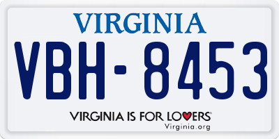 VA license plate VBH8453
