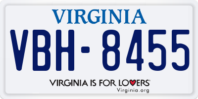 VA license plate VBH8455