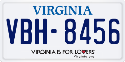 VA license plate VBH8456