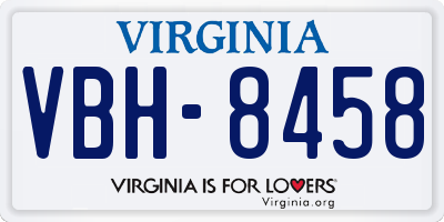 VA license plate VBH8458