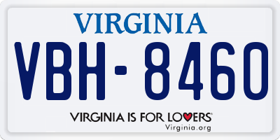 VA license plate VBH8460