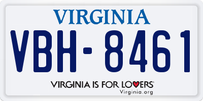 VA license plate VBH8461