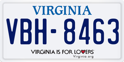 VA license plate VBH8463