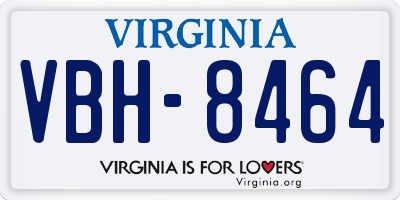 VA license plate VBH8464