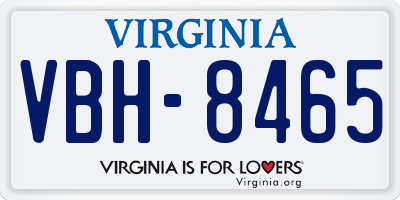 VA license plate VBH8465