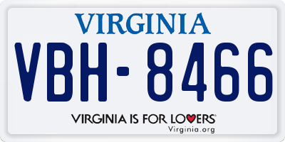 VA license plate VBH8466