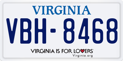 VA license plate VBH8468