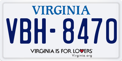 VA license plate VBH8470
