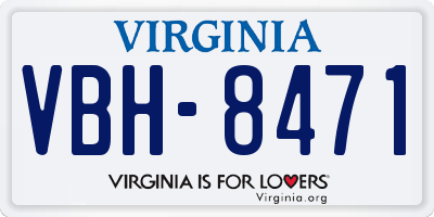 VA license plate VBH8471