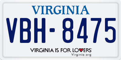 VA license plate VBH8475