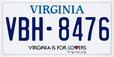 VA license plate VBH8476