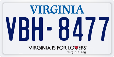 VA license plate VBH8477