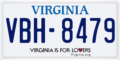 VA license plate VBH8479