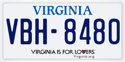 VA license plate VBH8480