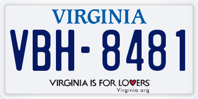 VA license plate VBH8481