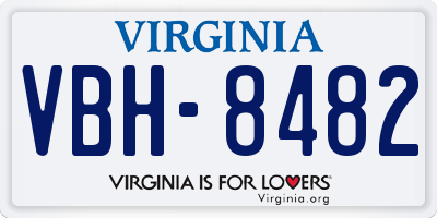 VA license plate VBH8482