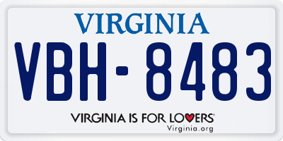 VA license plate VBH8483