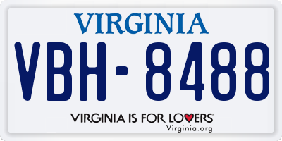 VA license plate VBH8488