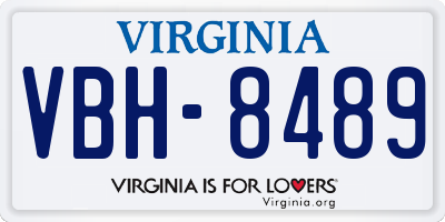 VA license plate VBH8489