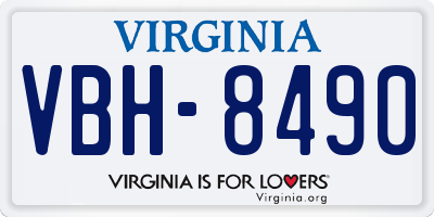 VA license plate VBH8490