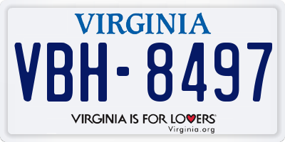 VA license plate VBH8497