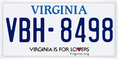 VA license plate VBH8498