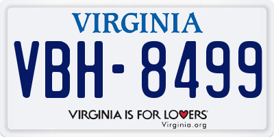 VA license plate VBH8499