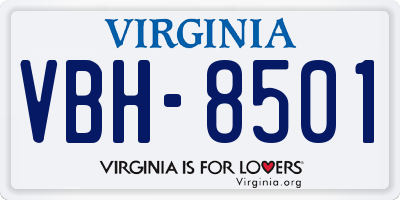 VA license plate VBH8501