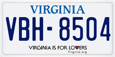 VA license plate VBH8504