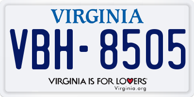 VA license plate VBH8505