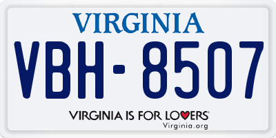 VA license plate VBH8507