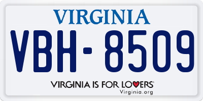 VA license plate VBH8509