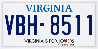 VA license plate VBH8511