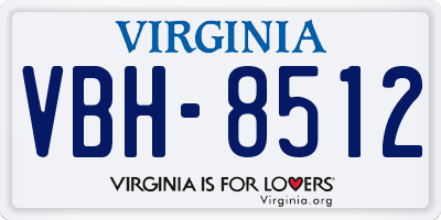 VA license plate VBH8512