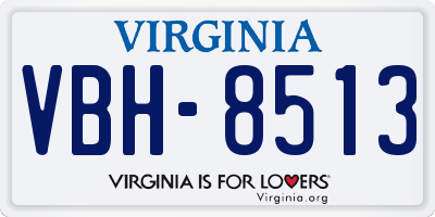 VA license plate VBH8513