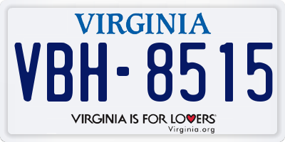 VA license plate VBH8515