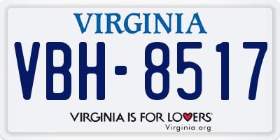 VA license plate VBH8517