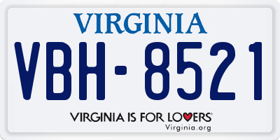 VA license plate VBH8521