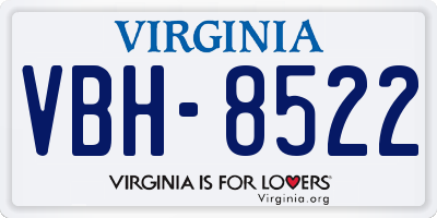 VA license plate VBH8522